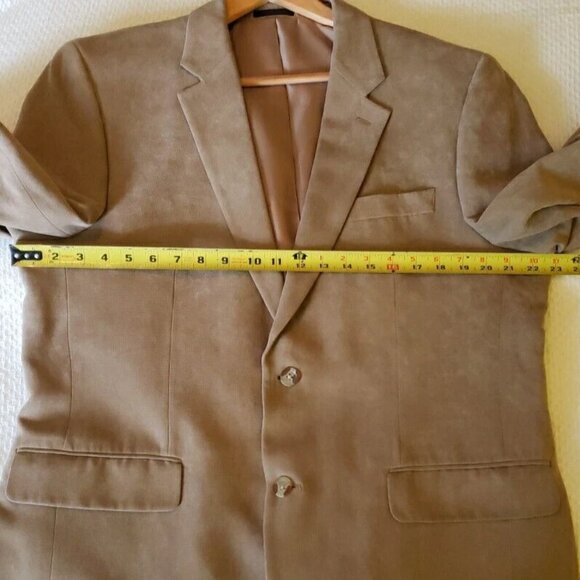Andrew Fezza Chatham Tan Men's 2 Button Polyester Sports Coat Sz L - Picture 7 of 11
